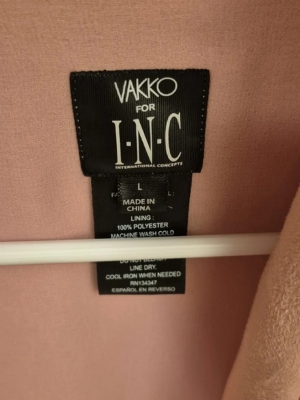 LARGE..BRAND NEW W/O TAGS..Vakko for I·N·C Draped Vests in Blush Pink and Cream - Picture 4 of 11